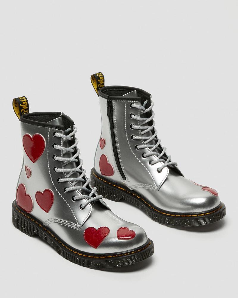 Dr Martens Youth 1460 Glitter Star Lak Kanten UpBoots Veterlaarzen Kinderen Metal | NL 116QMA